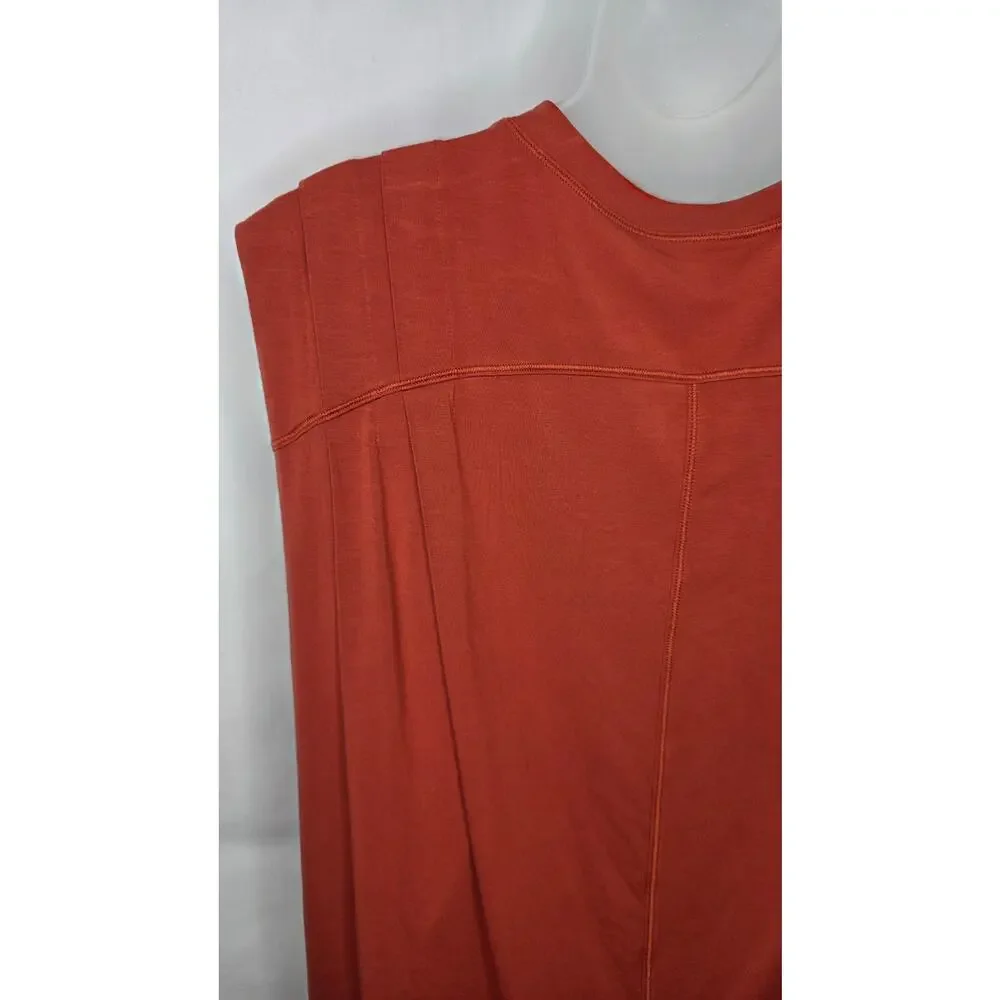 lululemon Modal Pleated Shoulder Tank Top W1DJMS Orange Sleeveless Yoga Studio